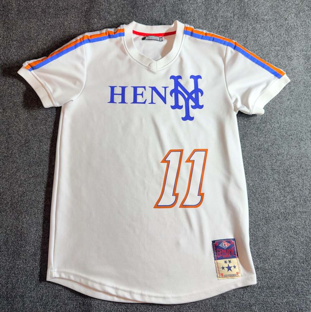Genuine Goods New York  Henny Jersey Shirt White Blue Orange Number 11 Size L